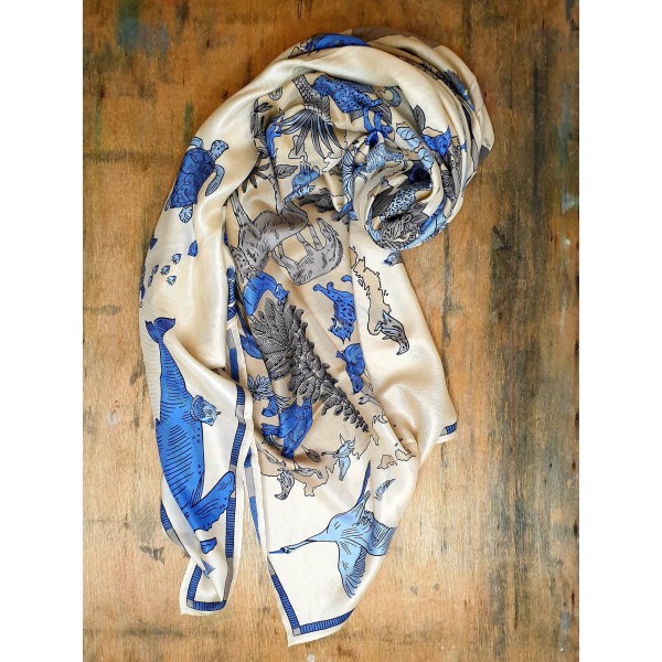 Inoui Editions šilko ir modalo skara ATLAS WHITE